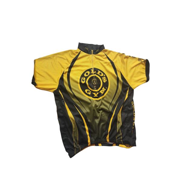 Golds Gym Cycling Jersey Mens Large Half Zip Short Sleeve Fitness Bodybuilding - Picture 7 of 16